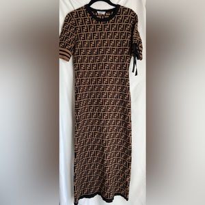 FENDI Zucca FF Logo Sweater Dress